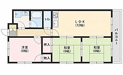トレンディーハイム北村 3LDKの間取図画像