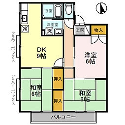 メゾン・ホープ 3DKの間取図画像