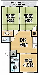 コーポ忠栄 3DKの間取図画像