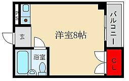 マンション渚 ワンルームの間取図画像