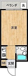 エスポワール御殿山 1Kの間取図画像