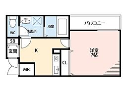 ハーモニーライフ須山 1Kの間取図画像