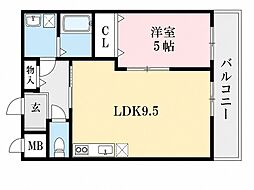 カーサフェリーチェ 1LDKの間取図画像