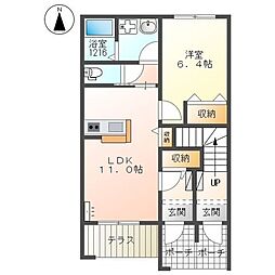 リバーアリエッタ彩 1LDKの間取図画像
