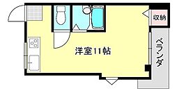 シャンテー天の川 ワンルームの間取図画像