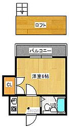 パディハイツ ワンルームの間取図画像