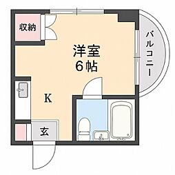 御殿山エスチュアリー・ハウス ワンルームの間取図画像