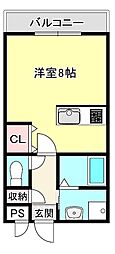 グランシャリオ長尾 ワンルームの間取図画像