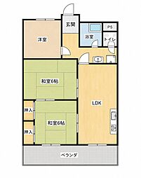 家具町ハイツ 3LDKの間取図画像