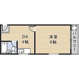 三井マンション 1DKの間取図画像