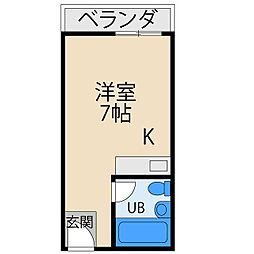 三井マンション ワンルームの間取図画像