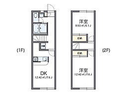 レオパレスジョリメゾン 2DKの間取図画像