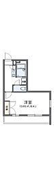 レオパレスエテール 1Kの間取図画像