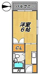 グレース翠香園 1Kの間取図画像