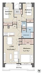 新川崎パーク・ホームズ 3LDKの間取図画像