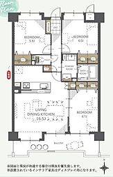 グランディア土居田 3LDKの間取図画像