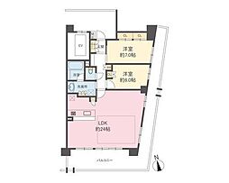 レーベン鵠沼海岸BLUENOVA 2LDKの間取図画像