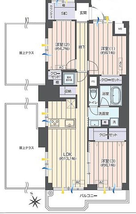 3LDK 間取り