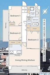シティコート鵠沼 3LDKの間取図画像