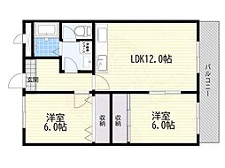 ボナール.シャトー 2LDKの間取図画像