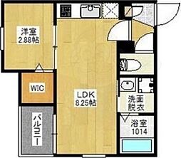 R-SMART布施 1LDKの間取図画像
