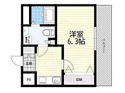 RitzSQUAREstream1 1Kの間取図画像