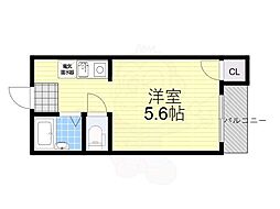 レナトゥス新深江 ワンルームの間取図画像