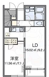 レオネクスト紅 1LDKの間取図画像