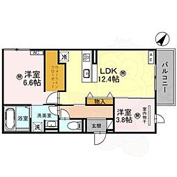 レジデンス藤戸 2LDKの間取図画像