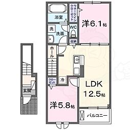 エレガント ピソ 2LDKの間取図画像