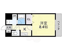 メルディアキューブやえのさと 1Kの間取図画像