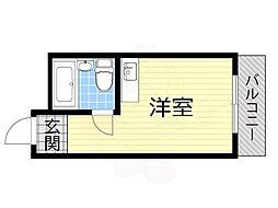 プレアール菱屋西 ワンルームの間取図画像