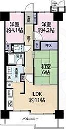 マンハイムクレール石切 3LDKの間取図画像
