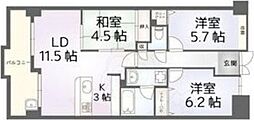 グランシェルドゥ 3LDKの間取図画像