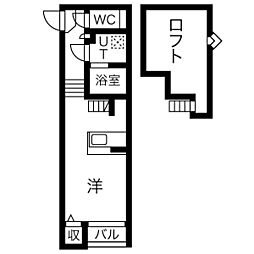 K'sGarden栄生 1Kの間取図画像