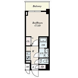 名古屋市営名城線 志賀本通駅 徒歩7分の賃貸マンション 2階1Kの間取り