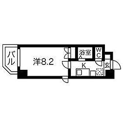 名古屋市営鶴舞線 鶴舞駅 徒歩4分の賃貸マンション 6階1Kの間取り