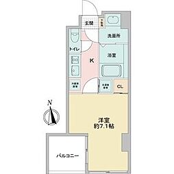 リエス鶴舞WESTTOWER 1Kの間取図画像