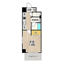 CITYSPIRE名駅前 1Kの間取図画像