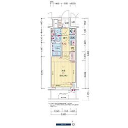 プレサンス鶴舞駅前レジス 1Kの間取図画像