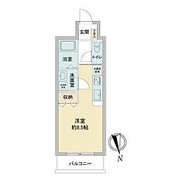 ラドゥセール今池 ワンルームの間取図画像