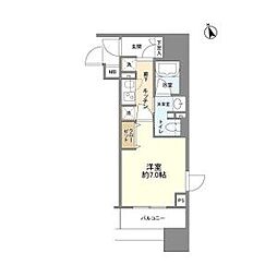 名古屋市営名城線 東別院駅 徒歩8分の賃貸マンション 4階1Kの間取り