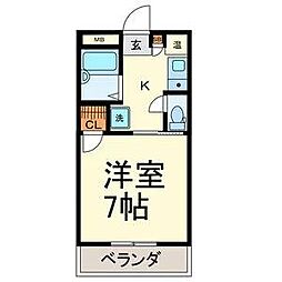 第3クリスタルビル吉田 1Kの間取図画像