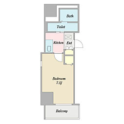 名古屋市営名城線 東別院駅 徒歩8分の賃貸マンション 5階1Kの間取り