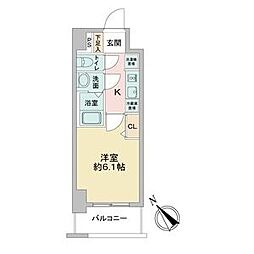 アステリ鶴舞エーナ 1Kの間取図画像