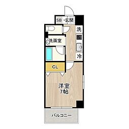 名鉄名古屋本線 名鉄名古屋駅 徒歩10分の賃貸マンション 11階1Kの間取り