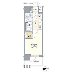 エスリード大曽根アヴェール 1Kの間取図画像