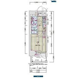 プレサンス名古屋菊井セルカ 1Kの間取図画像