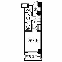 メリヴ鶴舞 1Kの間取図画像