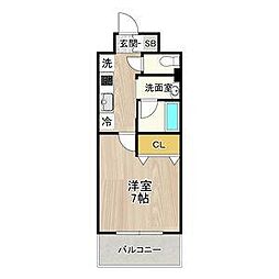CITYSPIRE名駅前 1Kの間取図画像